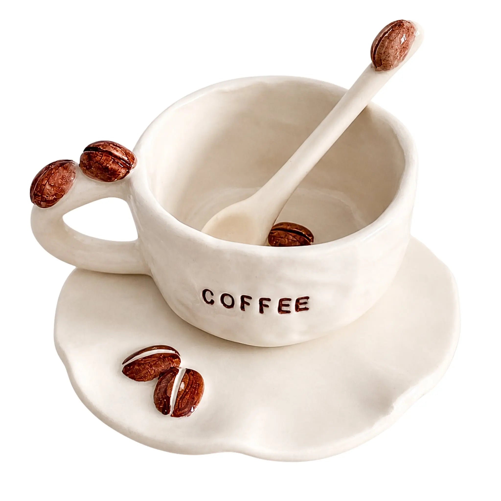 Cadeau mug coffee céramique artisanale fait main
Tunisie grains café sculptés original — Fiolla Home