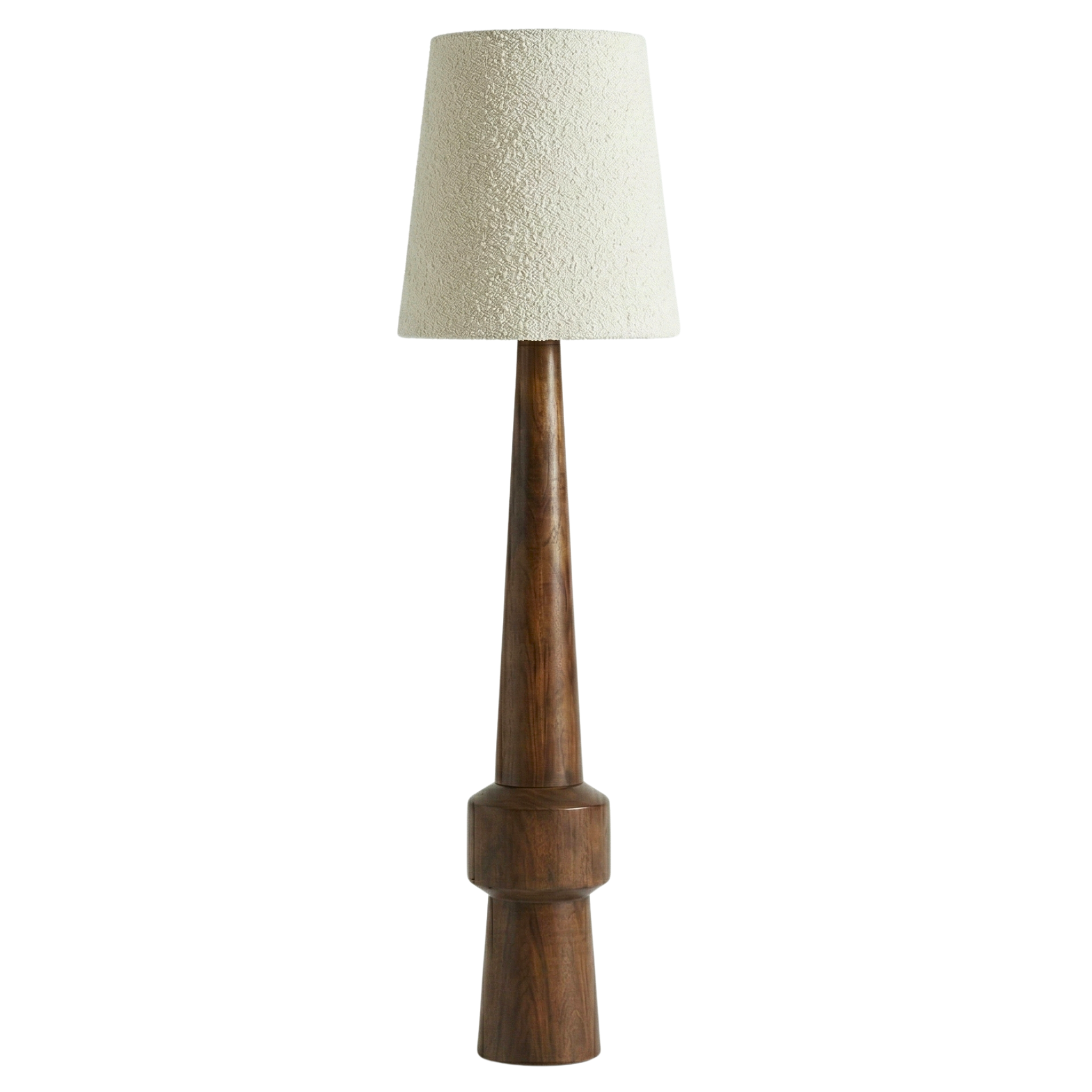 Lampadaire ATLAS Bois Rouge et Abat-Jour Bouclette | Tunisie