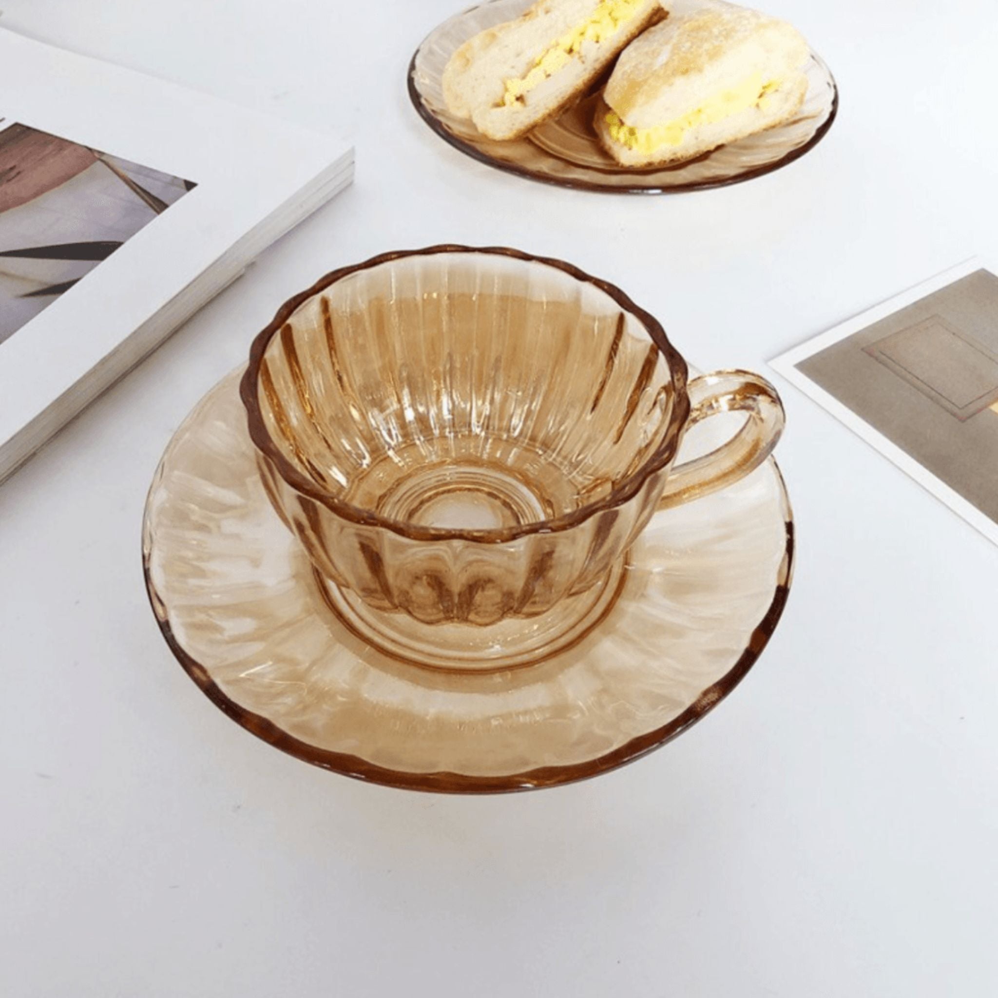 Service à Café au Lait Couleur Miel - Élégance et Chaleur | Fiolla Home - Fiolla Home