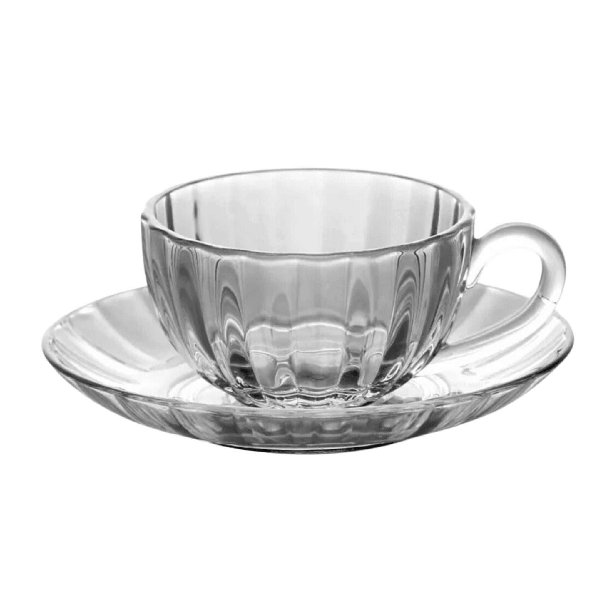 Service à Café au Lait Transparent - Élégance et Modernité | Fiolla Home - Fiolla Home