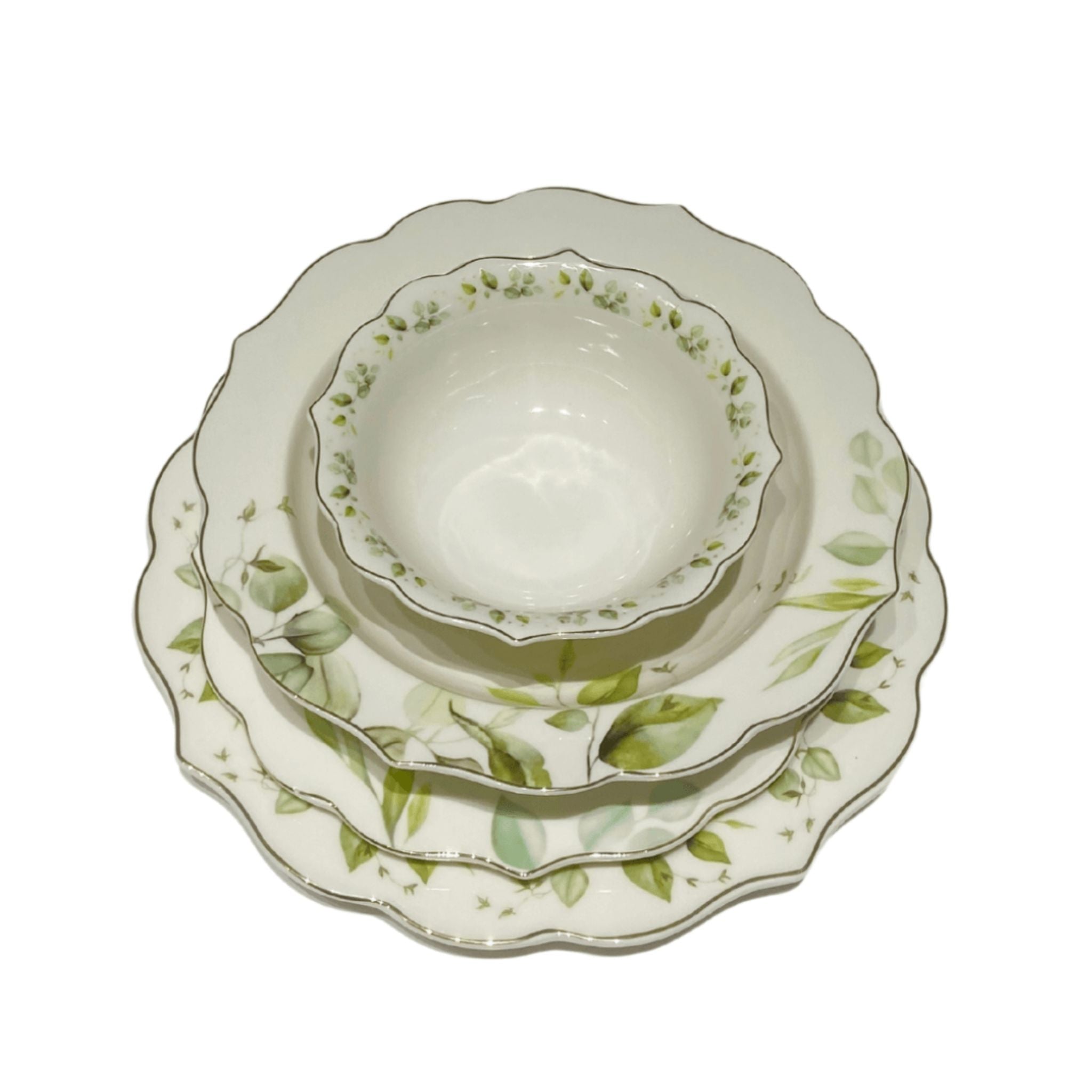 Service à Table en Porcelaine Vert - Élégance et Fraîcheur | Fiolla Home - Fiolla Home