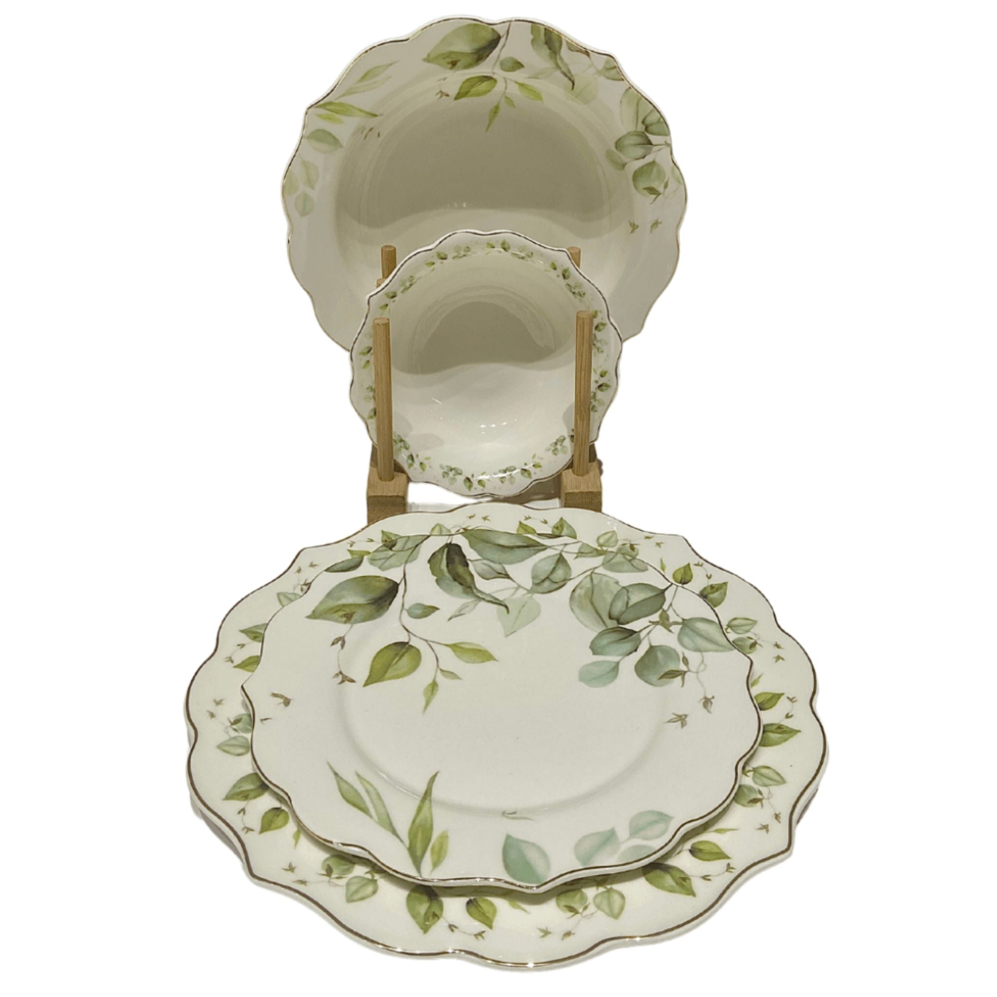 Service à Table en Porcelaine Vert - Élégance et Fraîcheur | Fiolla Home - Fiolla Home