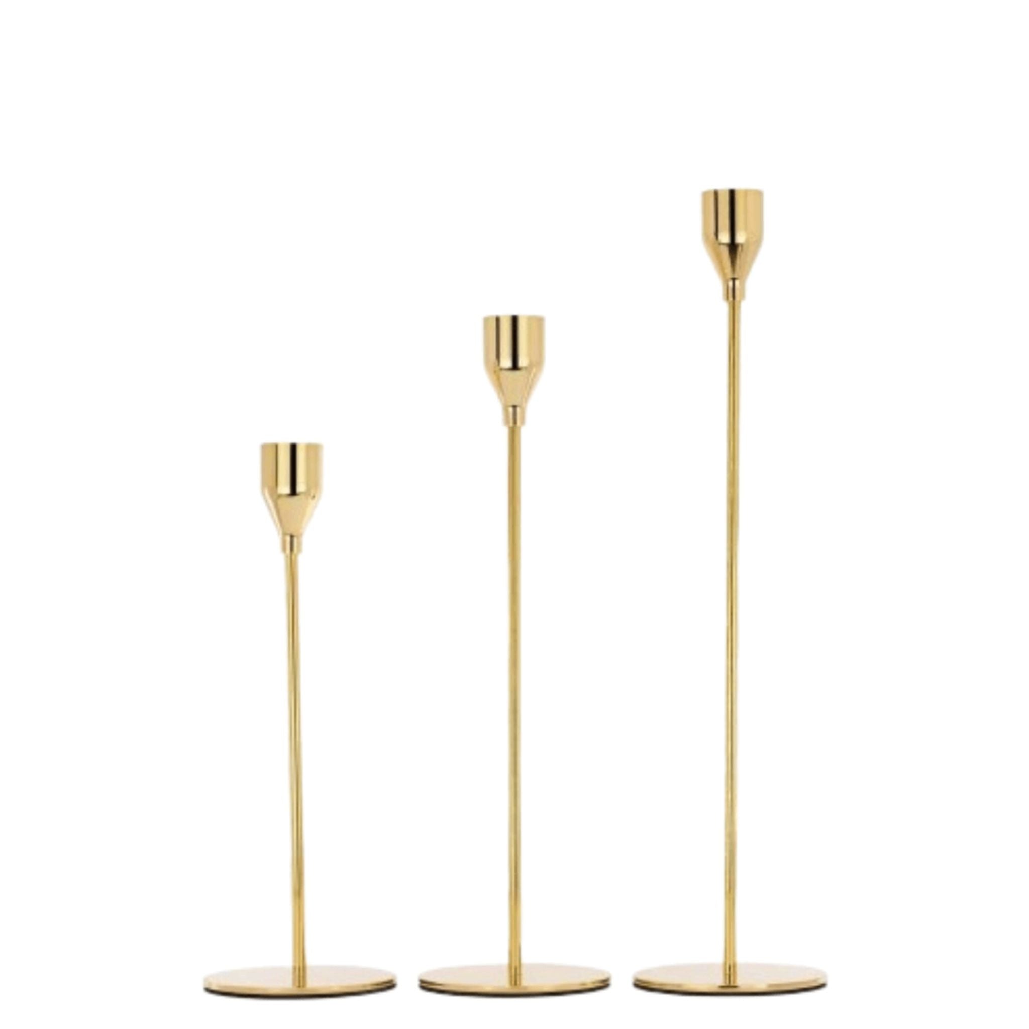 Set de 3 Bougeoirs Dorés - Élégance et Brillance | Fiolla Home - Fiolla Home