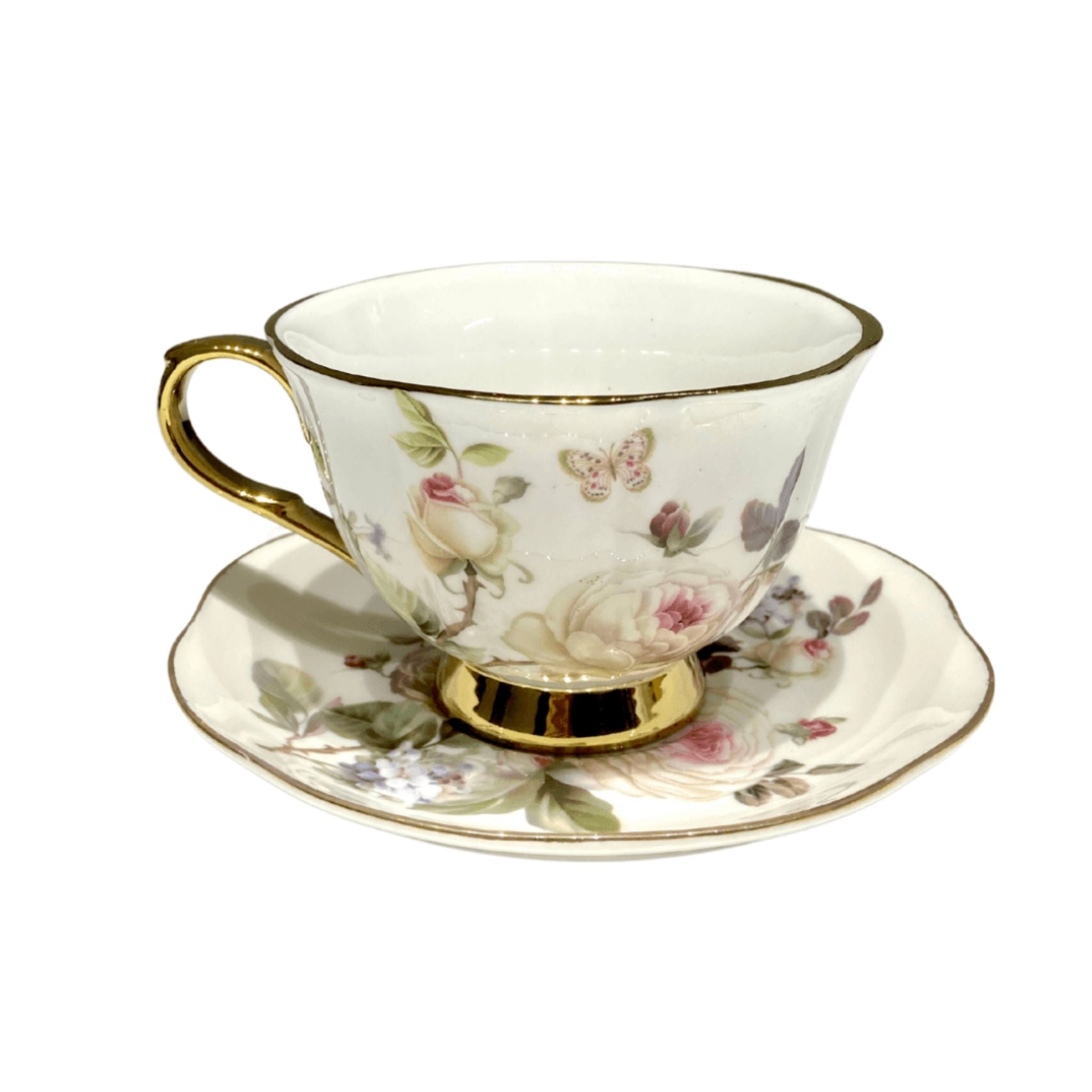 Tasse et Sous - Tasse Café au Lait - Élégance Florale | Fiolla Home - Fiolla Home