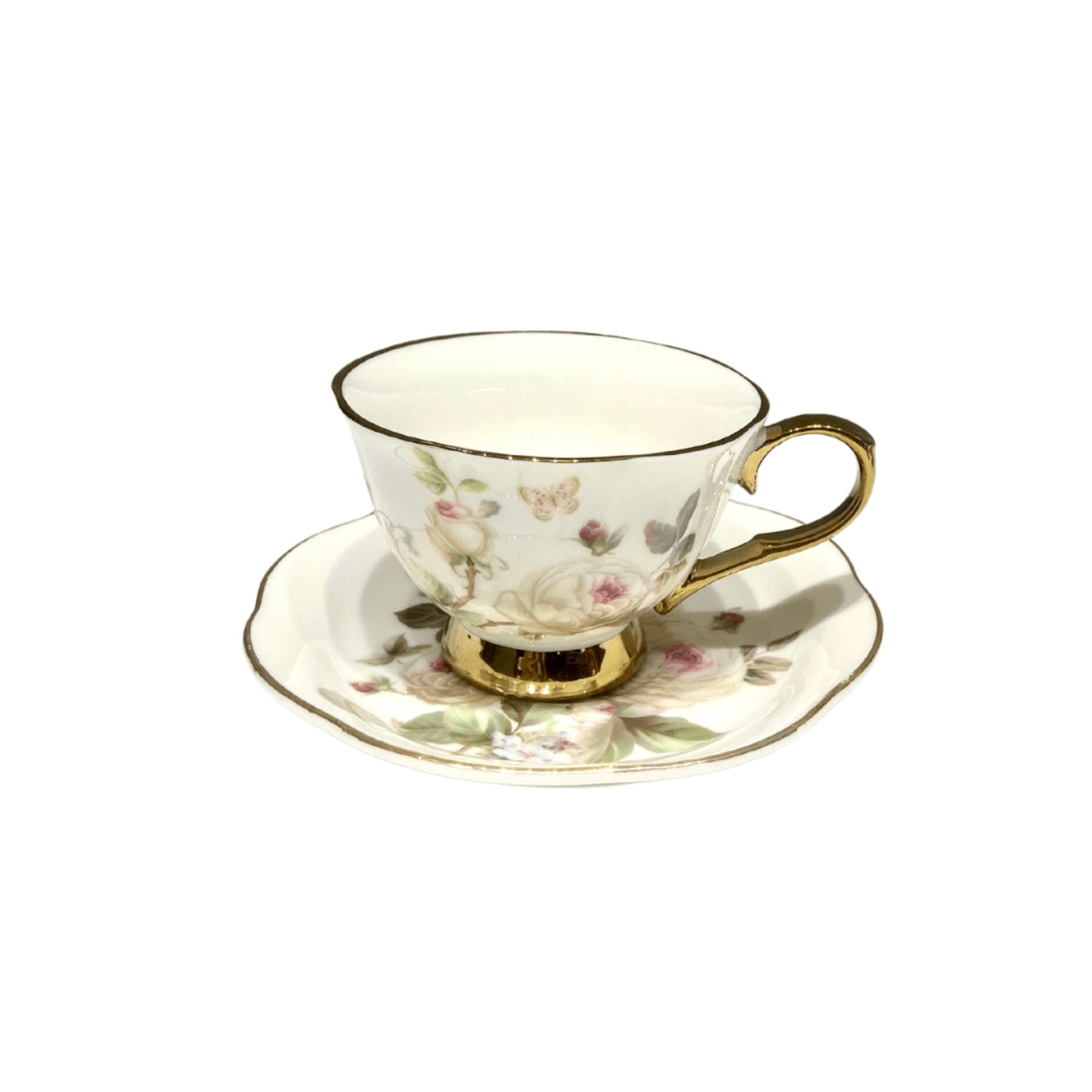 Tasse et Sous - Tasse Café Noir - Élégance et Charme Floral | Fiolla Home - Fiolla Home