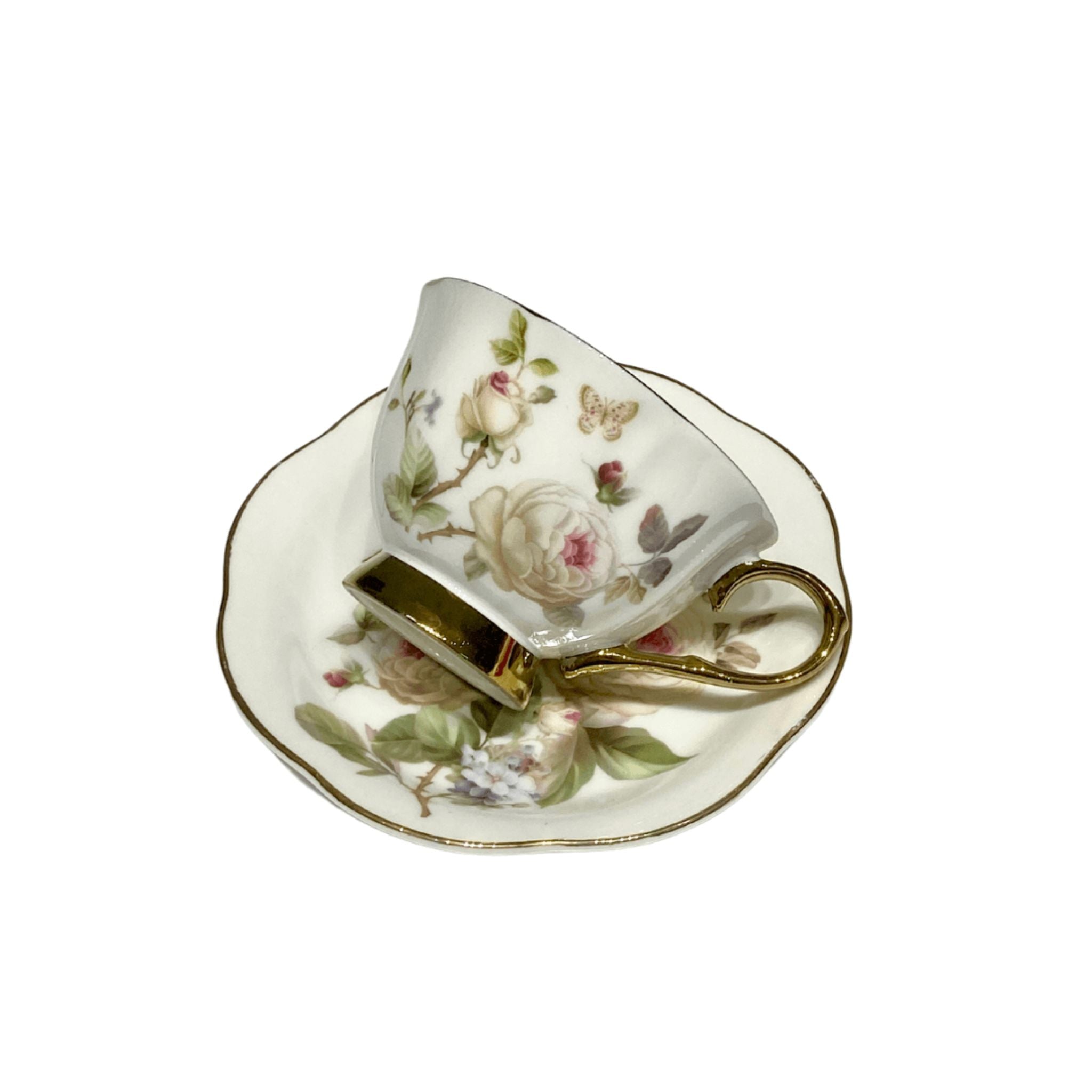 Tasse et Sous - Tasse Café Noir - Élégance et Charme Floral | Fiolla Home - Fiolla Home