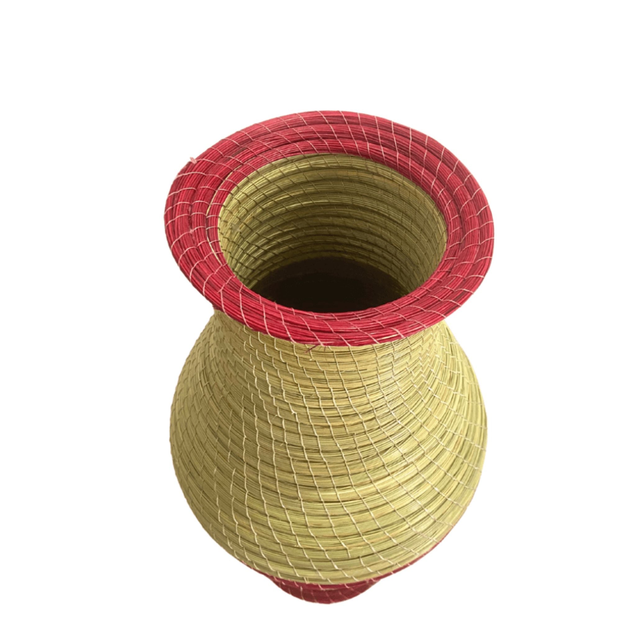 Vase Halfa Rouge - Élégance Naturelle avec une Touche de Couleur | Fiolla Home - Fiolla Home