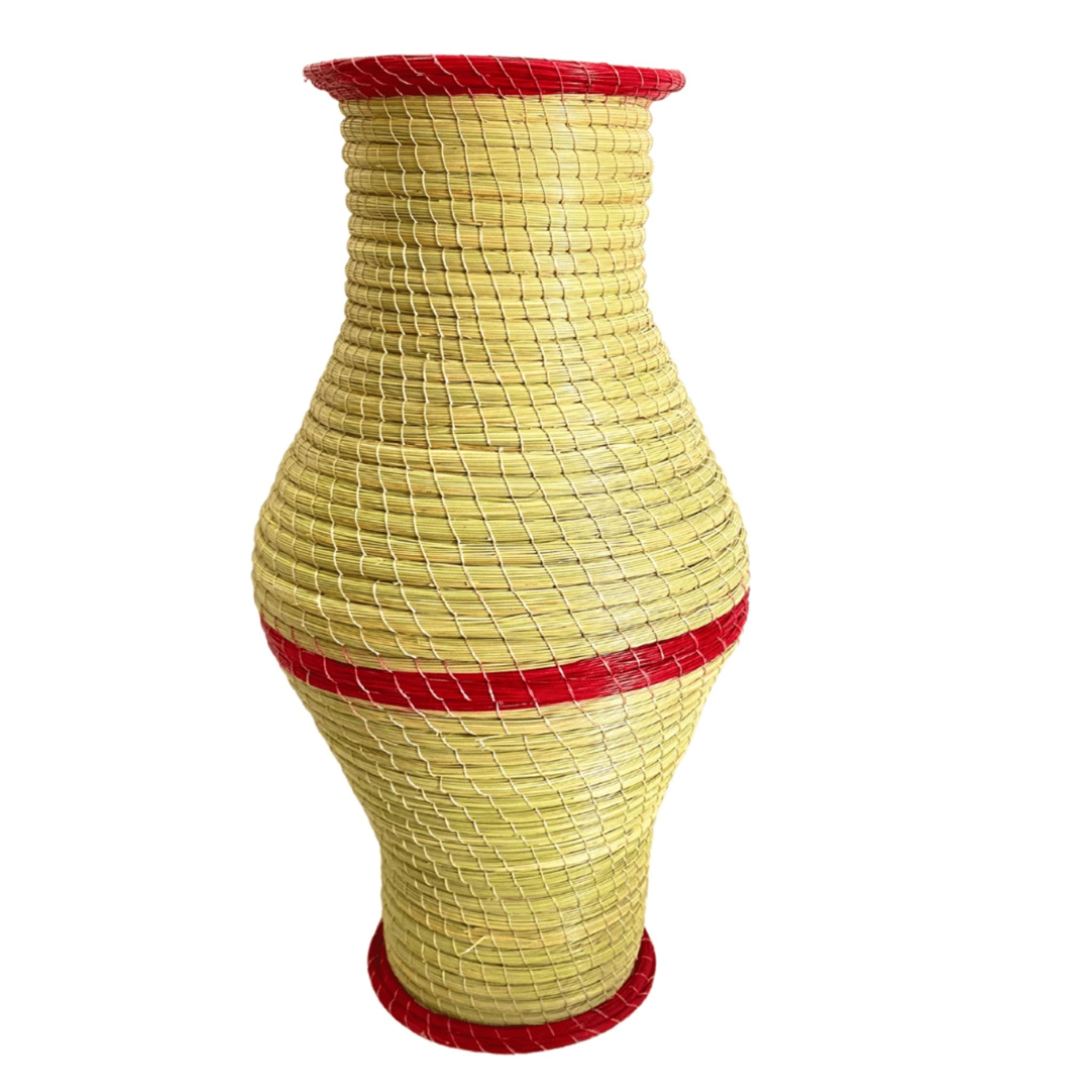 Vase Halfa Rouge - Élégance Naturelle avec une Touche de Couleur | Fiolla Home - Fiolla Home